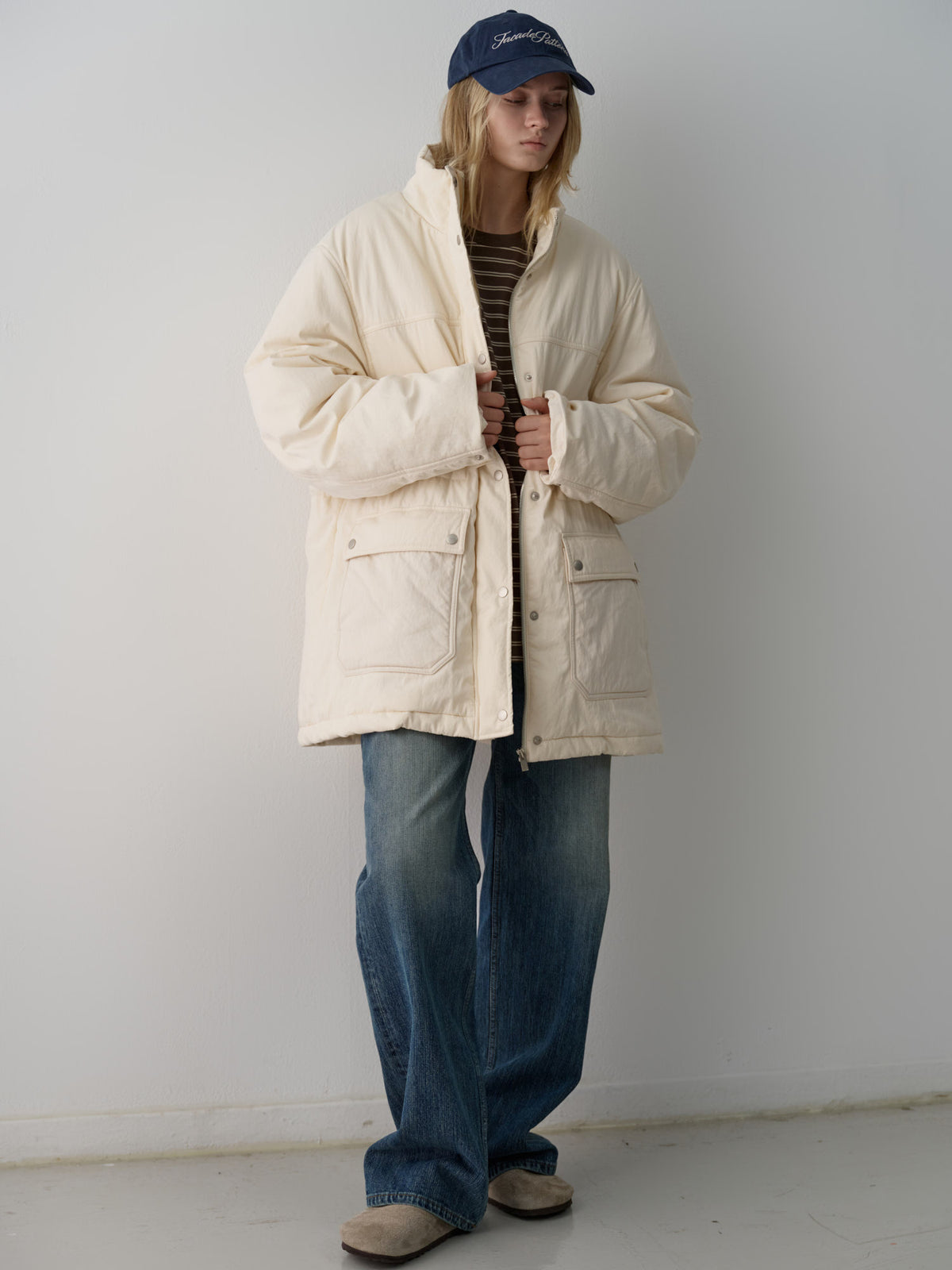 Vintage Padded Jumper_ivory