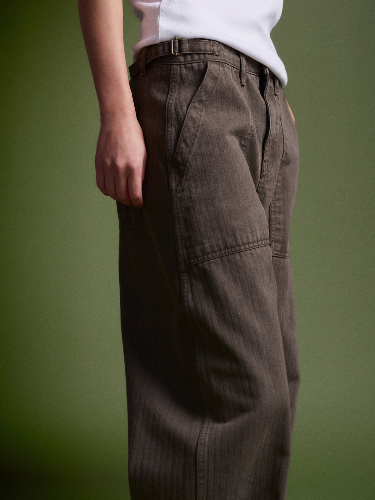 Denim Round Work Pants_khaki