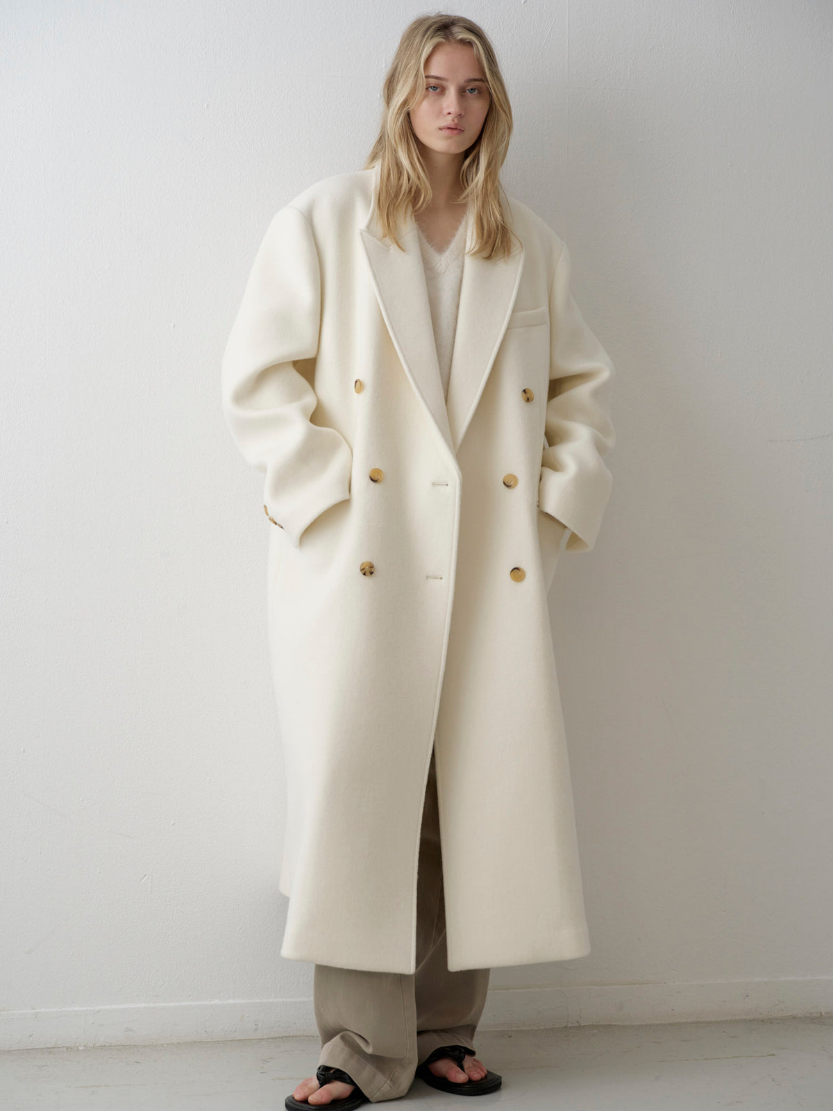 Cashmere double coat_ivory