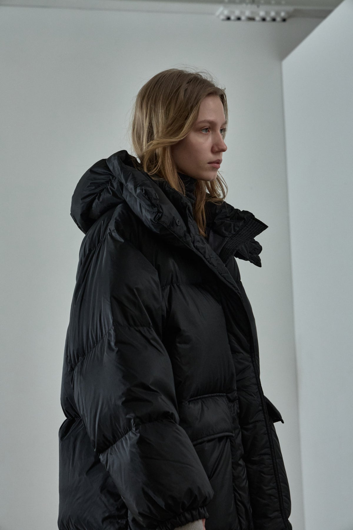Goose down half padded_black