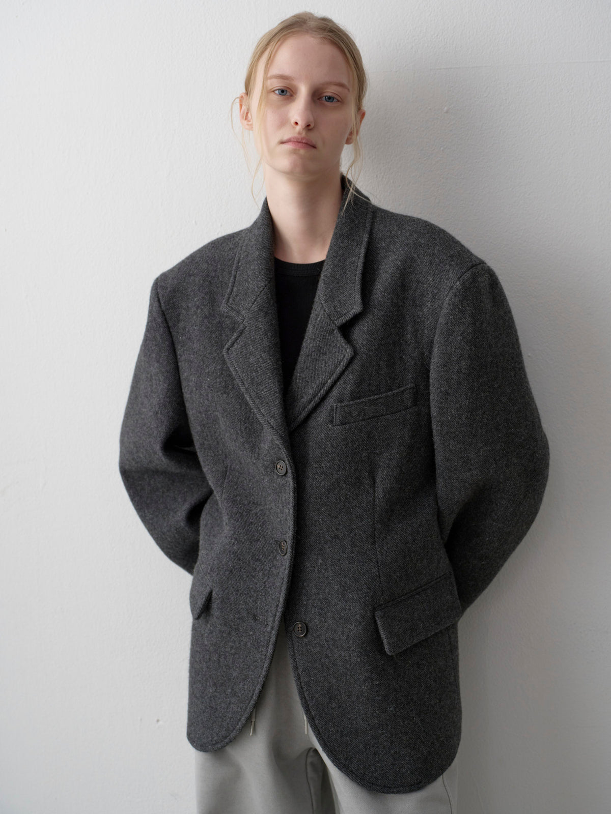 Alpaca 3-Button Jacket_charcoal