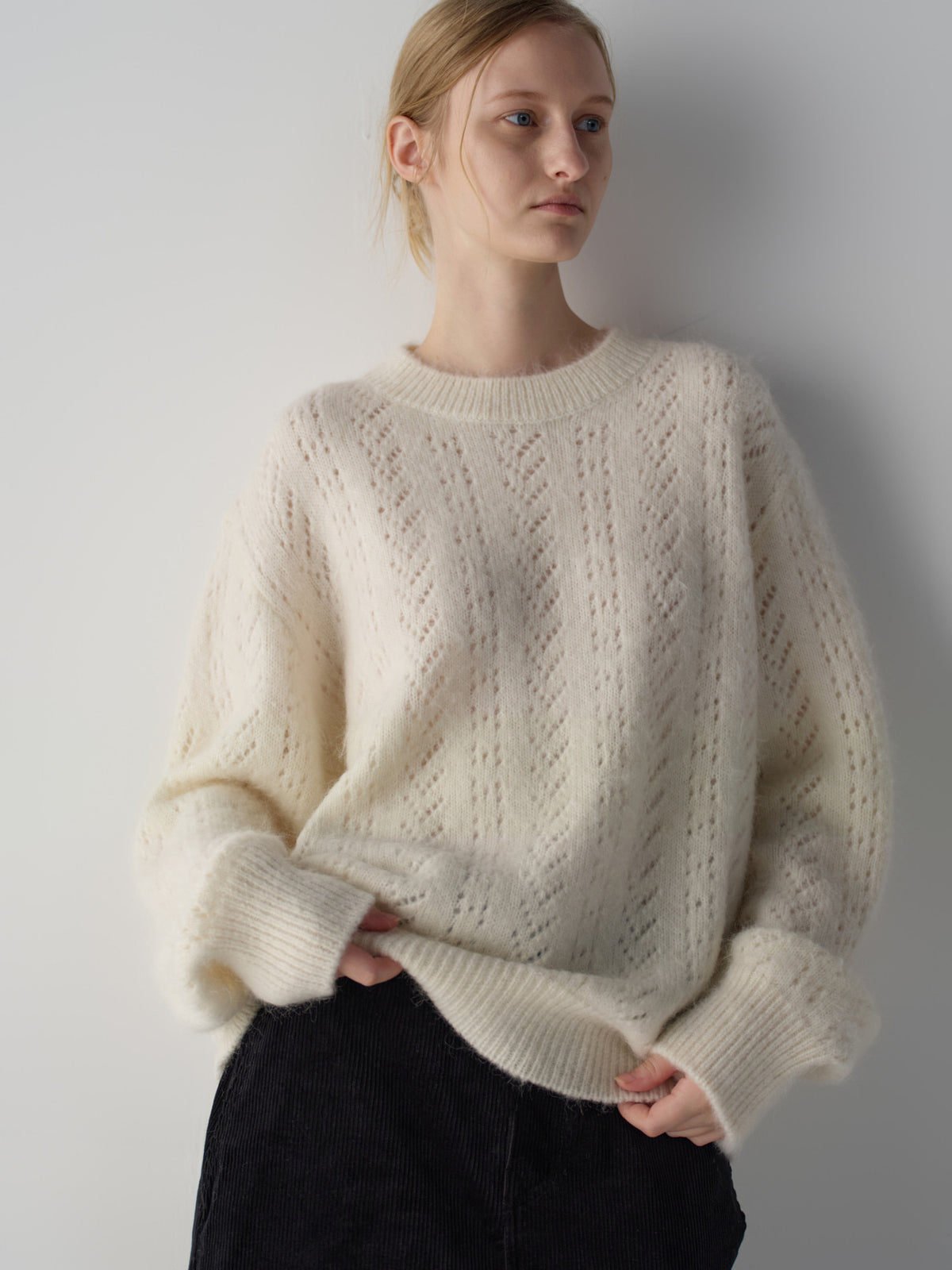 Alpaca Pointel Knit_ivory