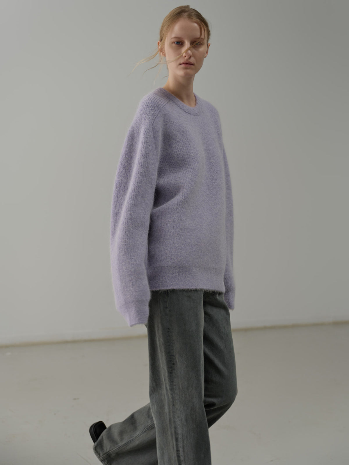 Alpaca Pullover Sweater_pastel purple