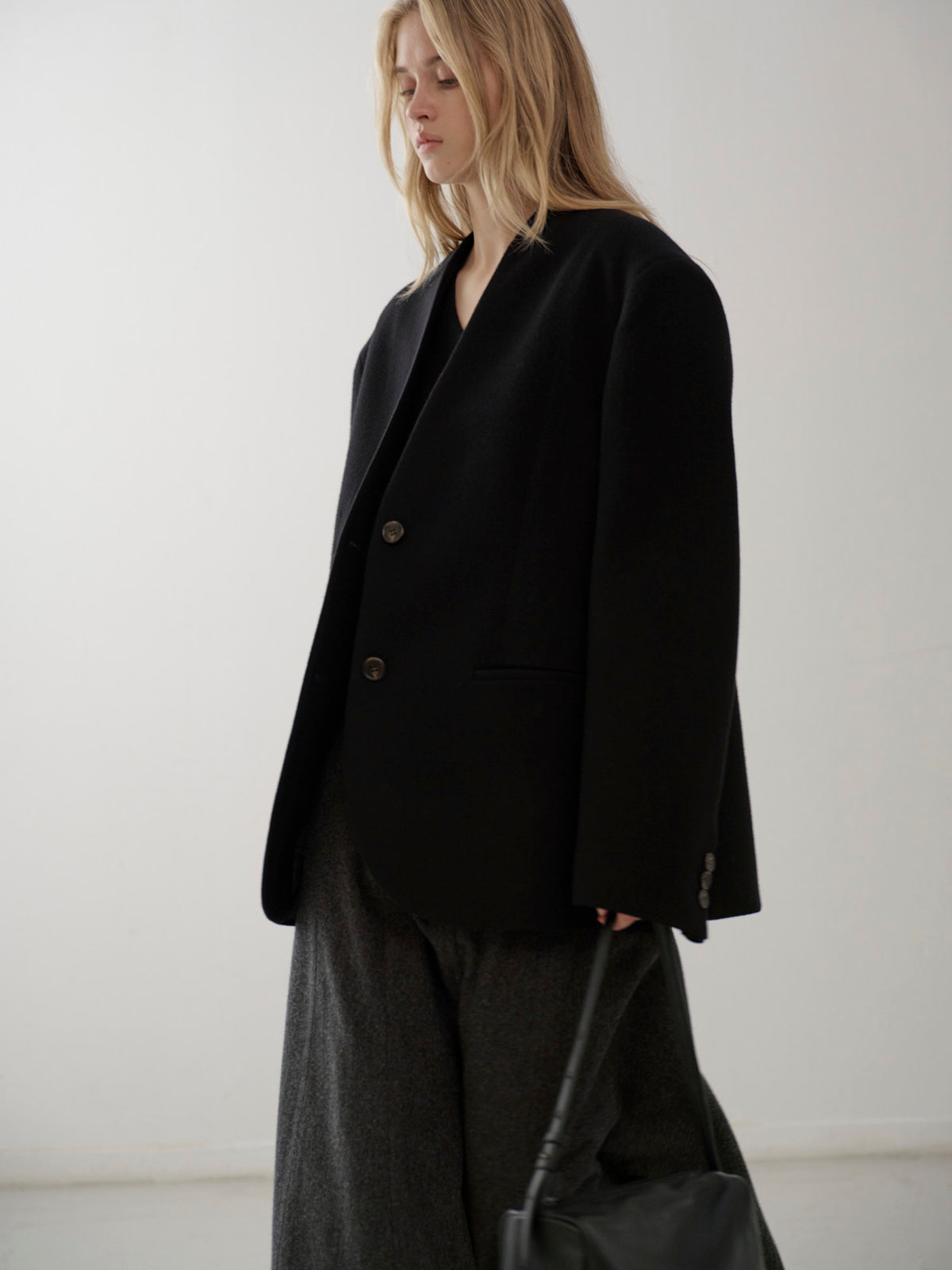 Minimal Collarless Jacket_black