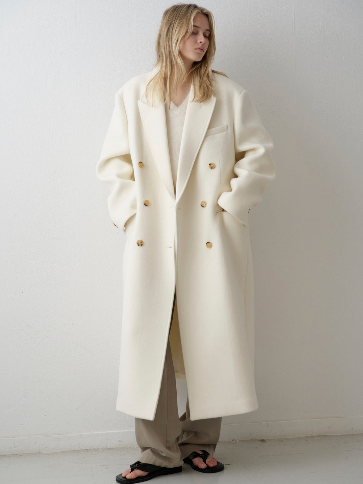 Cashmere double coat_ivory
