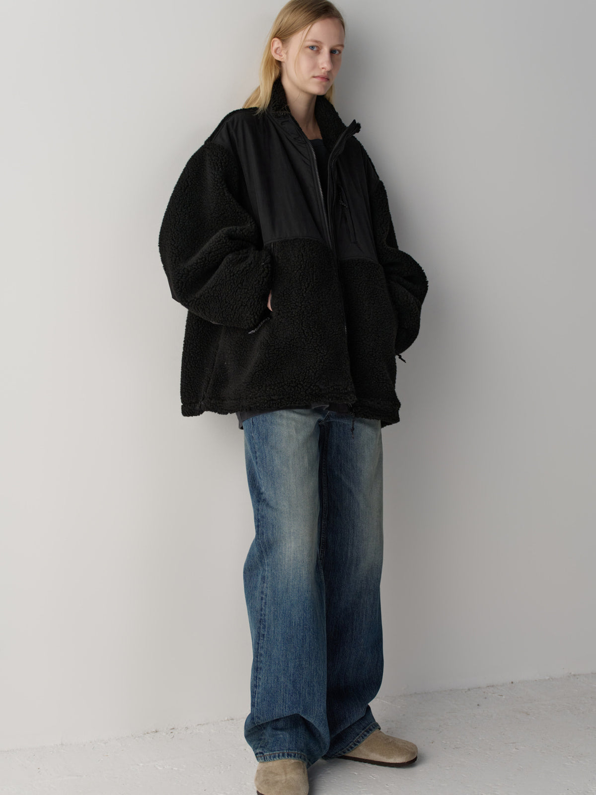 Fleece Zip-Up Jumper_black