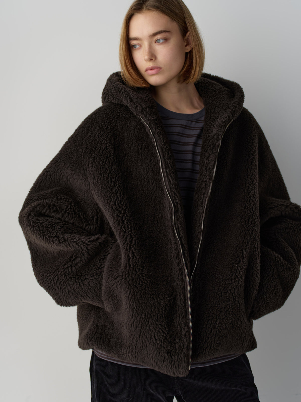 Lambswool hooded jumper_brown