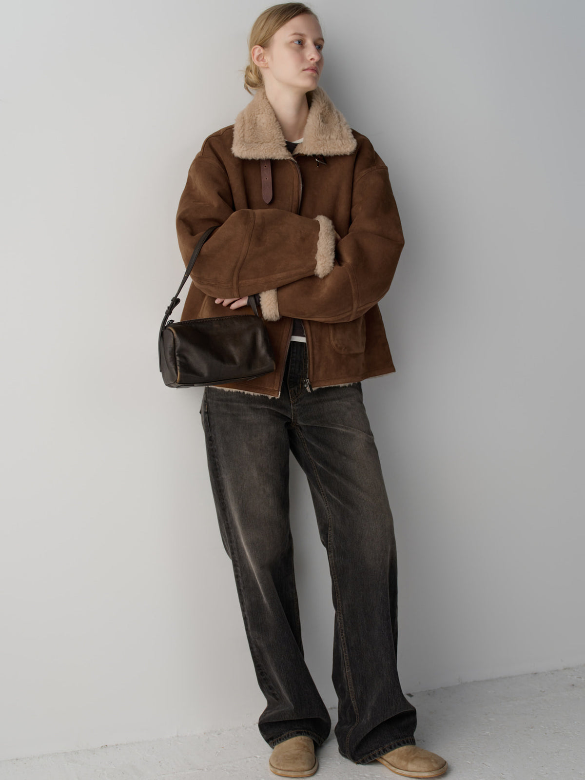 Lambswool suede mustang_camel