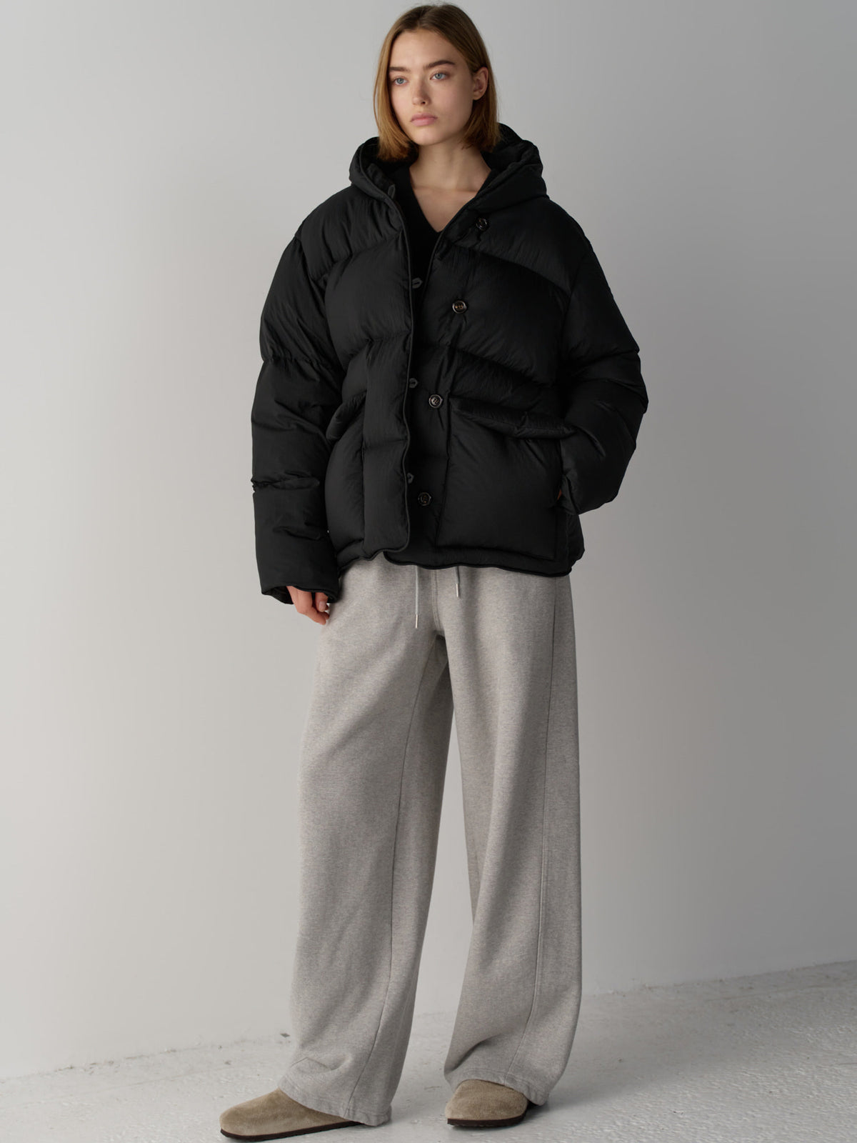 Goose Down Hooded Puffer_black