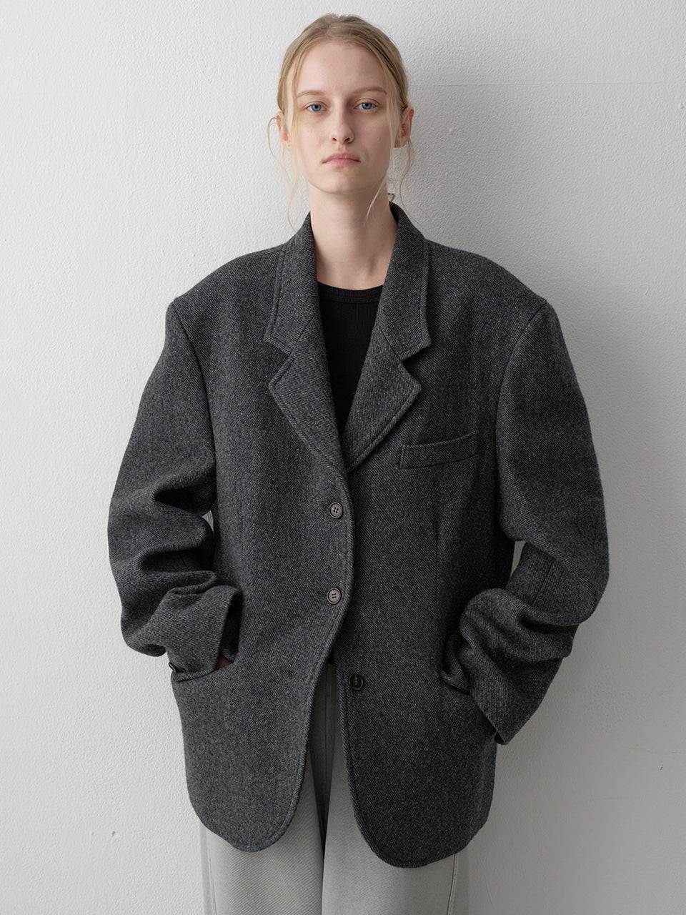 Alpaca 3-Button Jacket_charcoal
