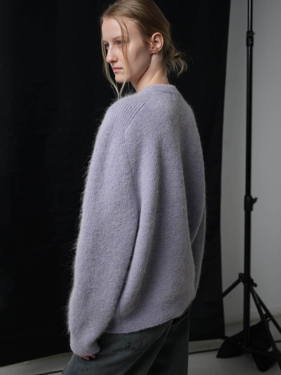 Alpaca Pullover Sweater_pastel purple
