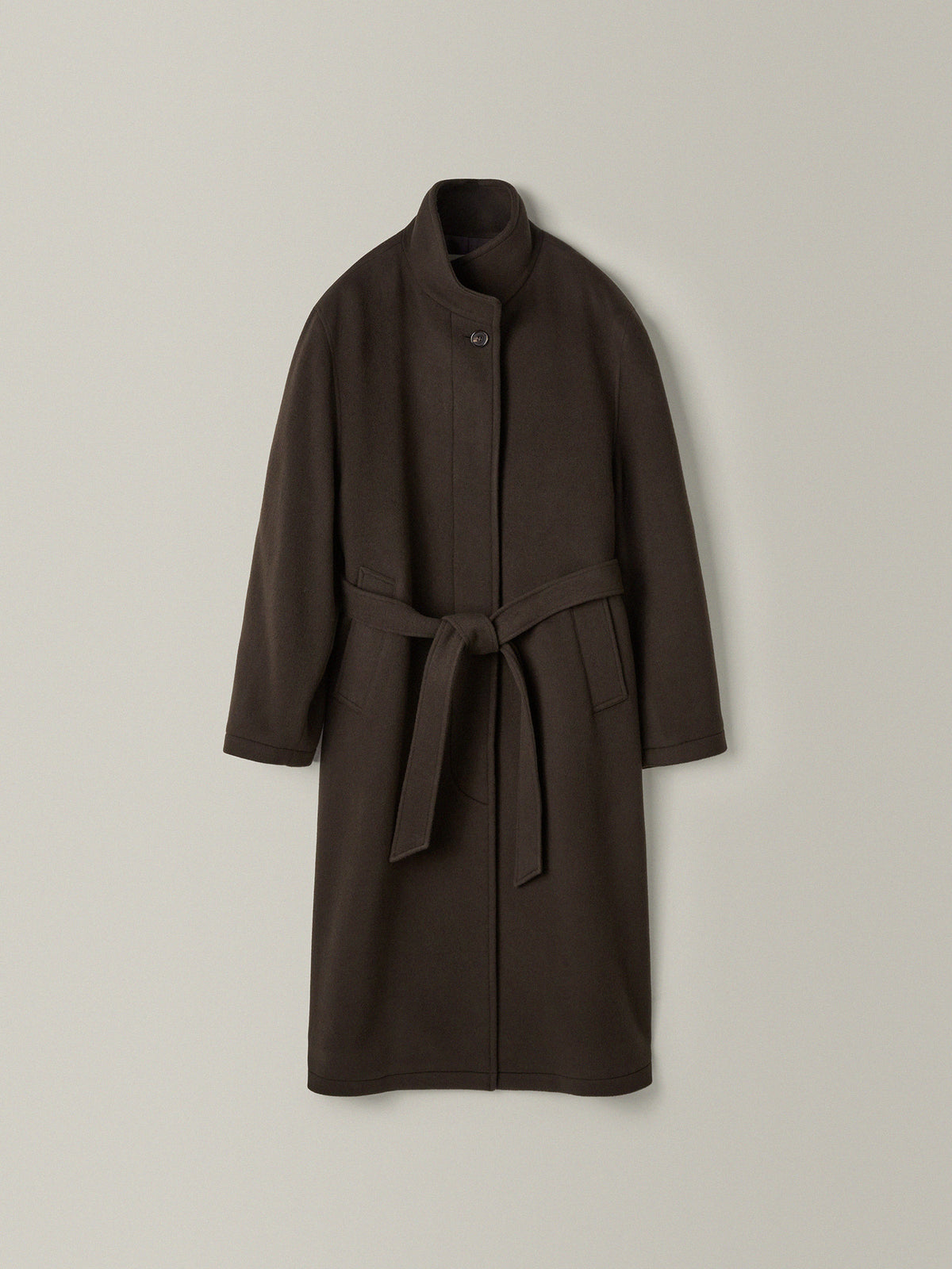 Cashmere High-neck Coat_dark brown