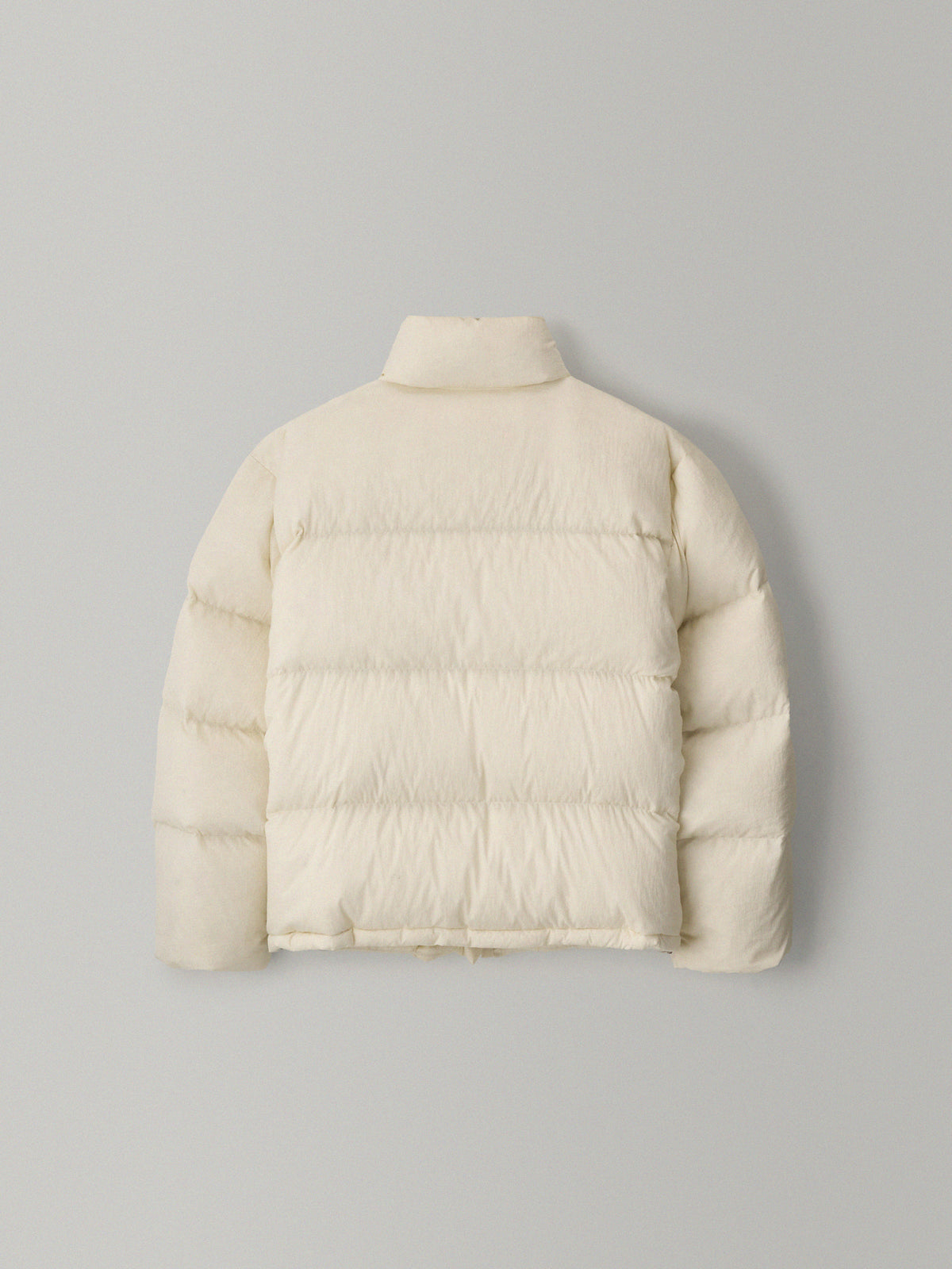 Goose down button puffer_ivory