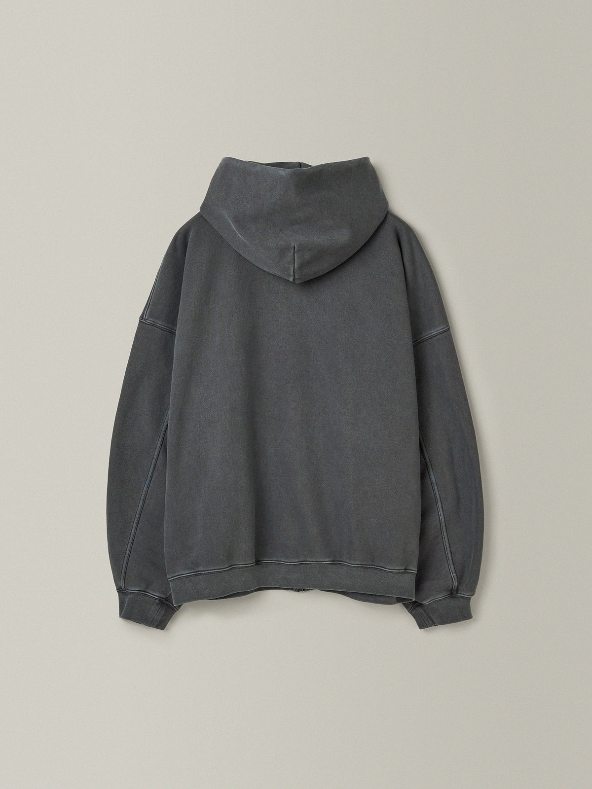 Oversized Fit Pigment Zip-Up Hoodie_blue grey