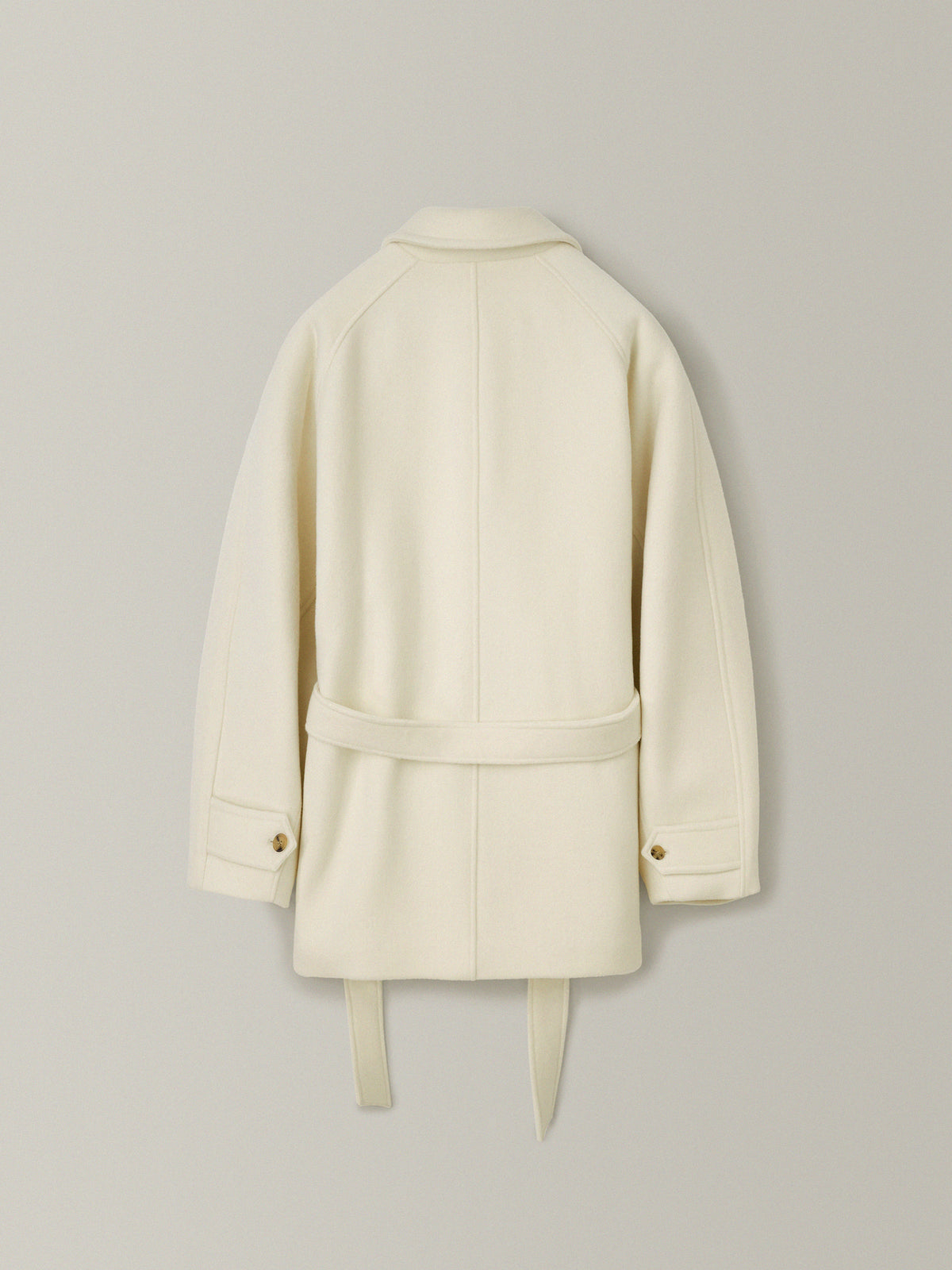 Cashmere Belted Half Coat_ivory
