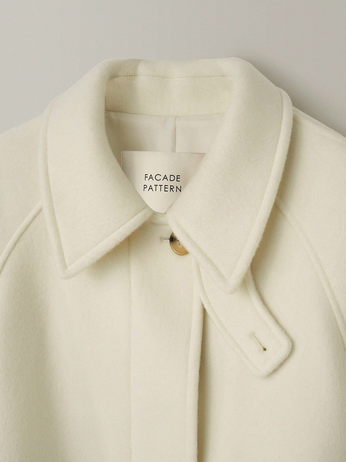 Cashmere Belted Half Coat_ivory
