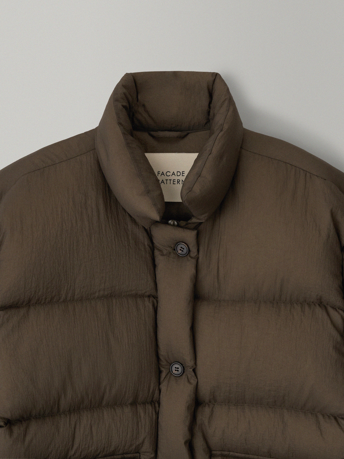 Goose down button puffer_brown
