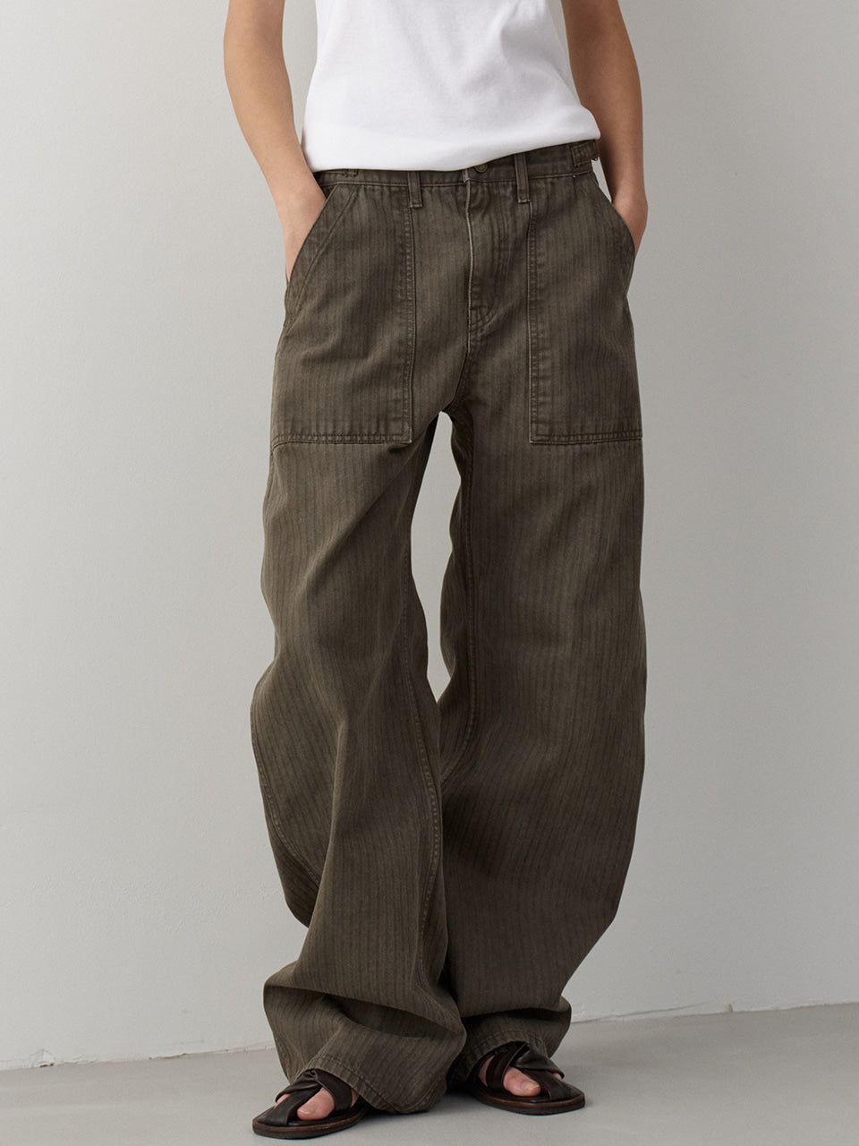 Denim Round Work Pants_khaki