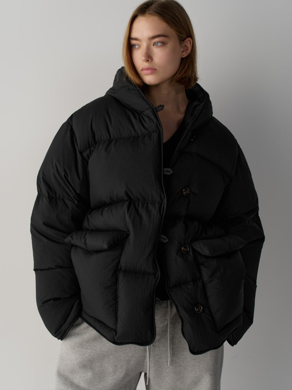 Goose Down Hooded Puffer_black