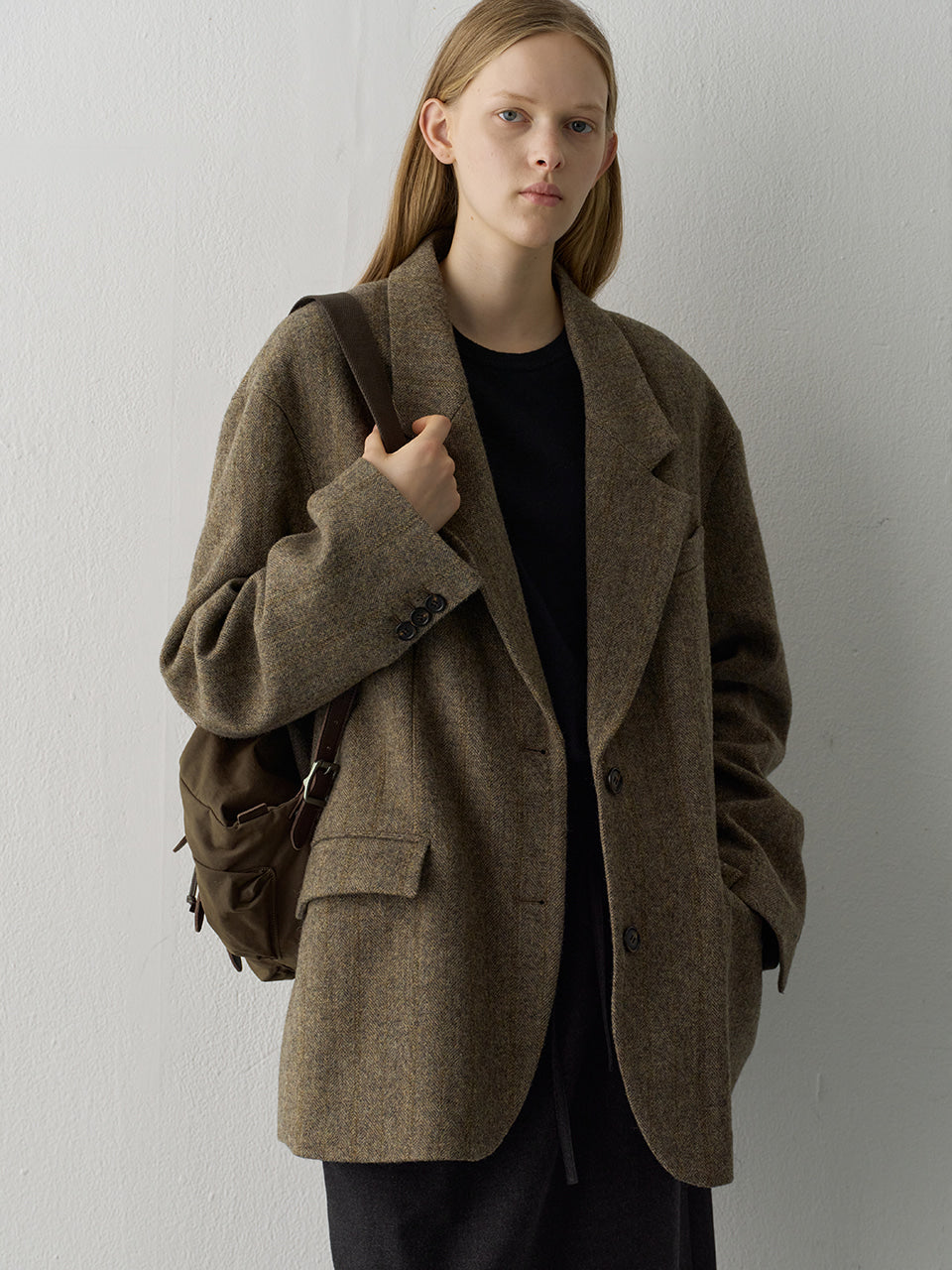 Shetland Wool Jacket_multi brown