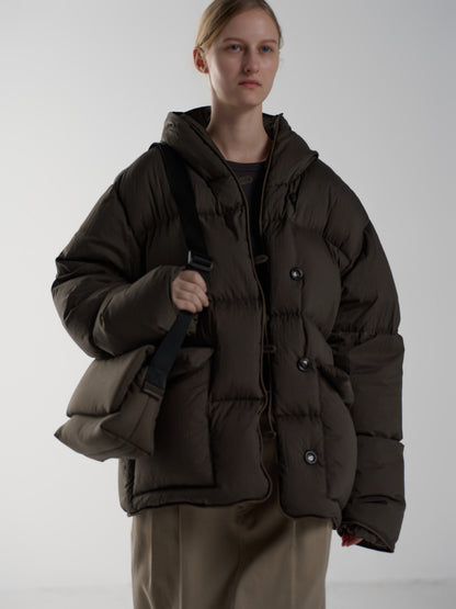 Goose Down Hooded Puffer_brown