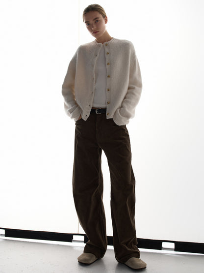 Alpaca Mock-neck Cardigan_ivory