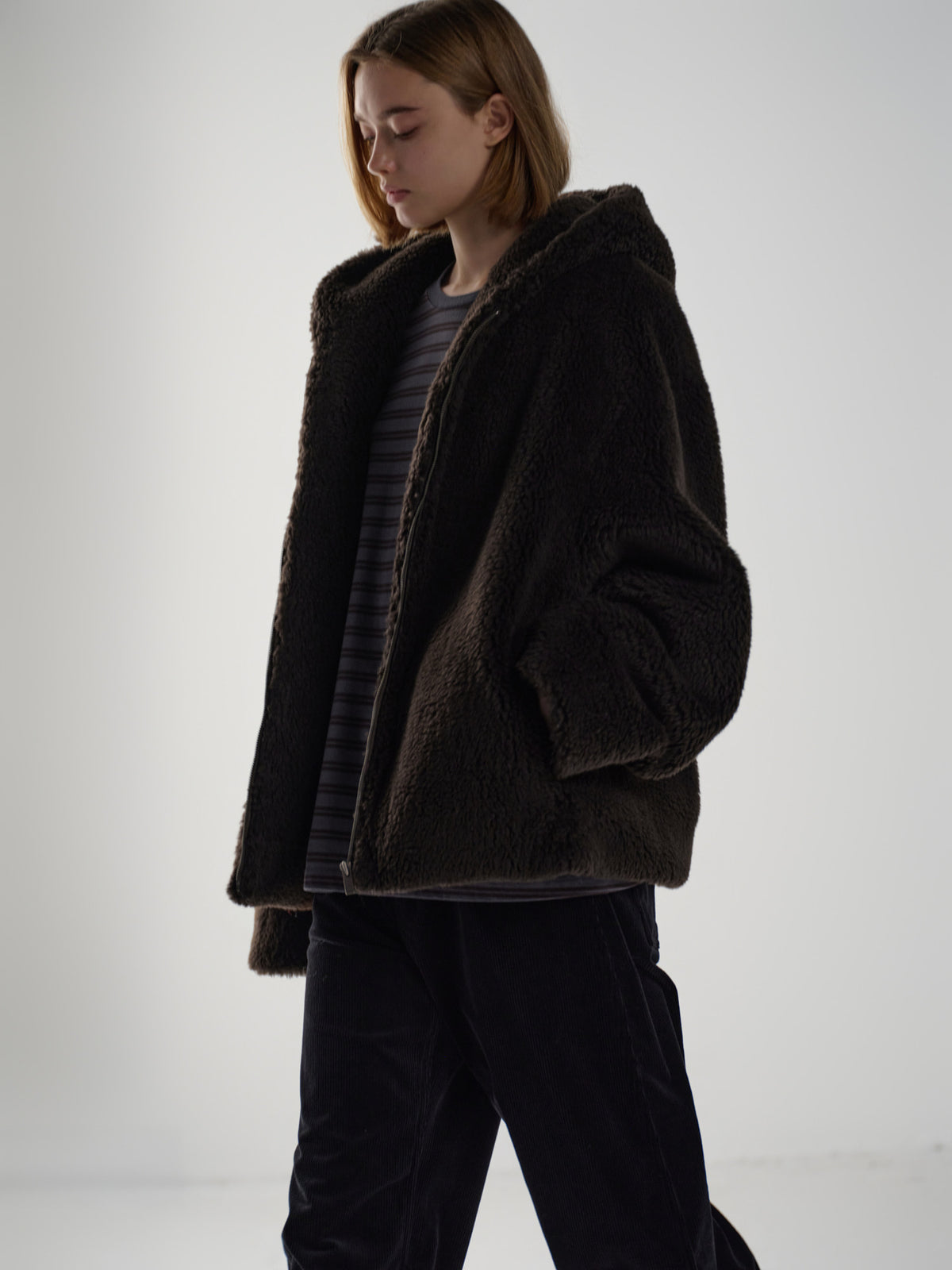 Lambswool hooded jumper_brown