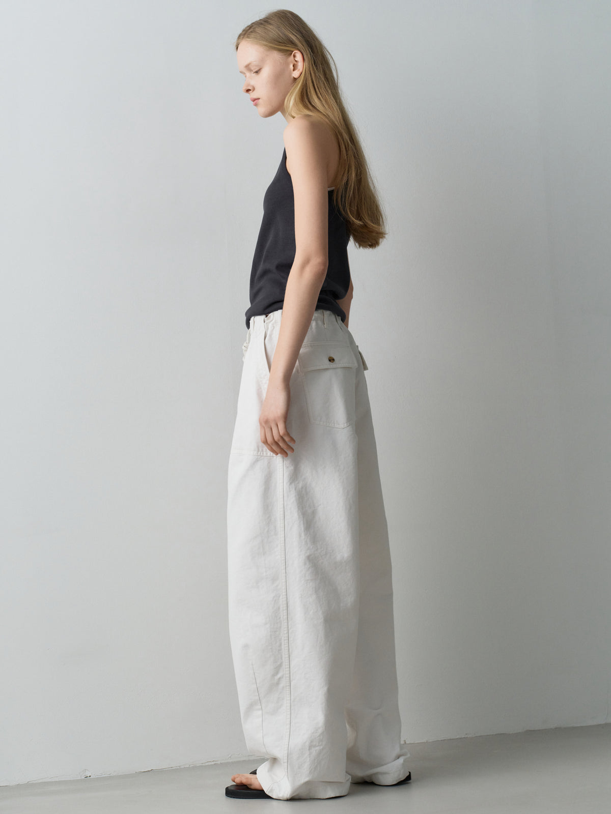 String Fatigue Pants_white