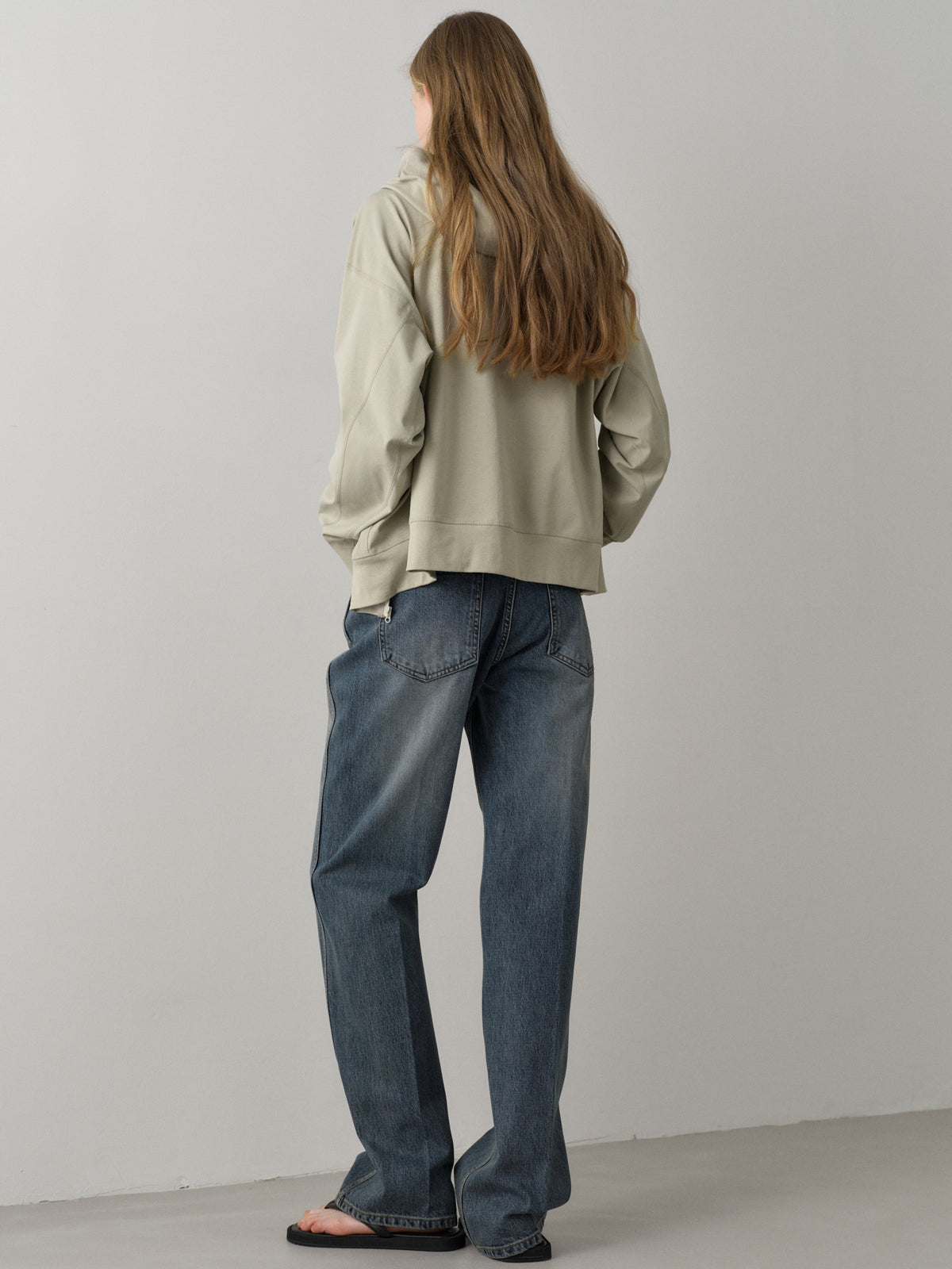 Cotton Light Hooded Zip-up_sage