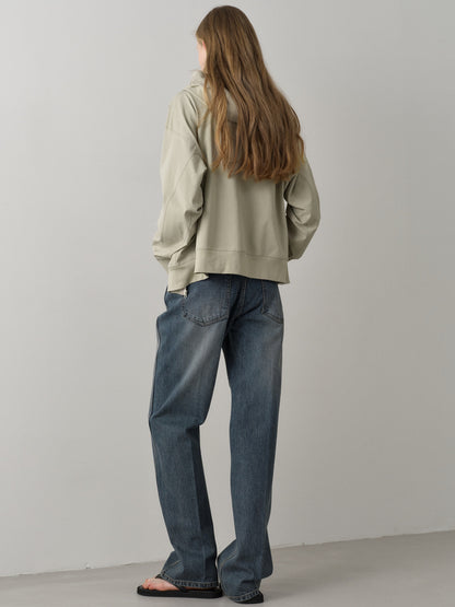 Cotton Light Hooded Zip-up_sage