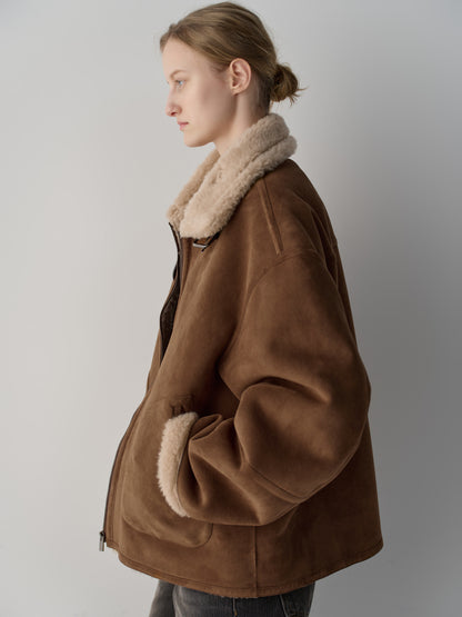 Lambswool suede mustang_camel