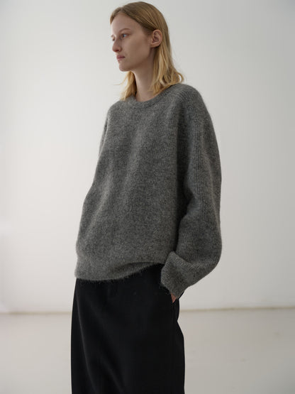 Alpaca Pullover Sweater_charcoal