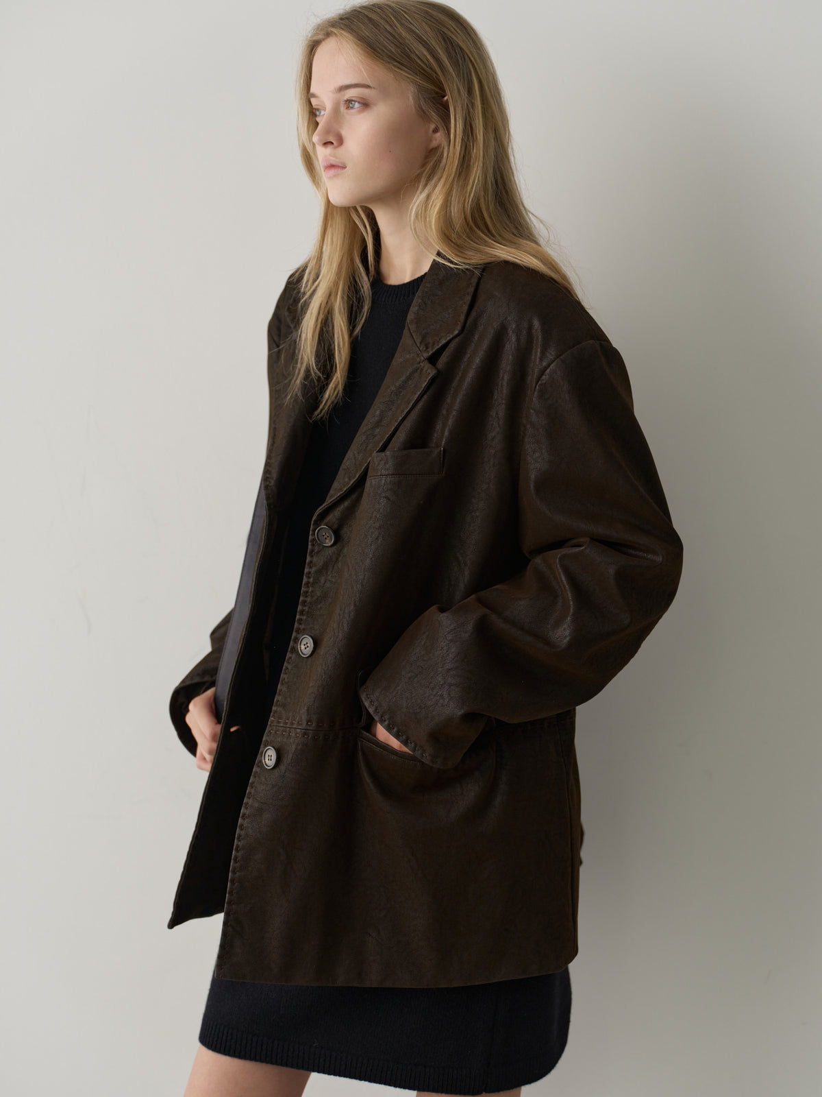 Heritage Padded Leather Jacket_brown
