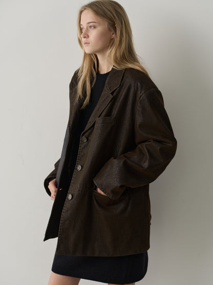 Heritage Padded Leather Jacket_brown