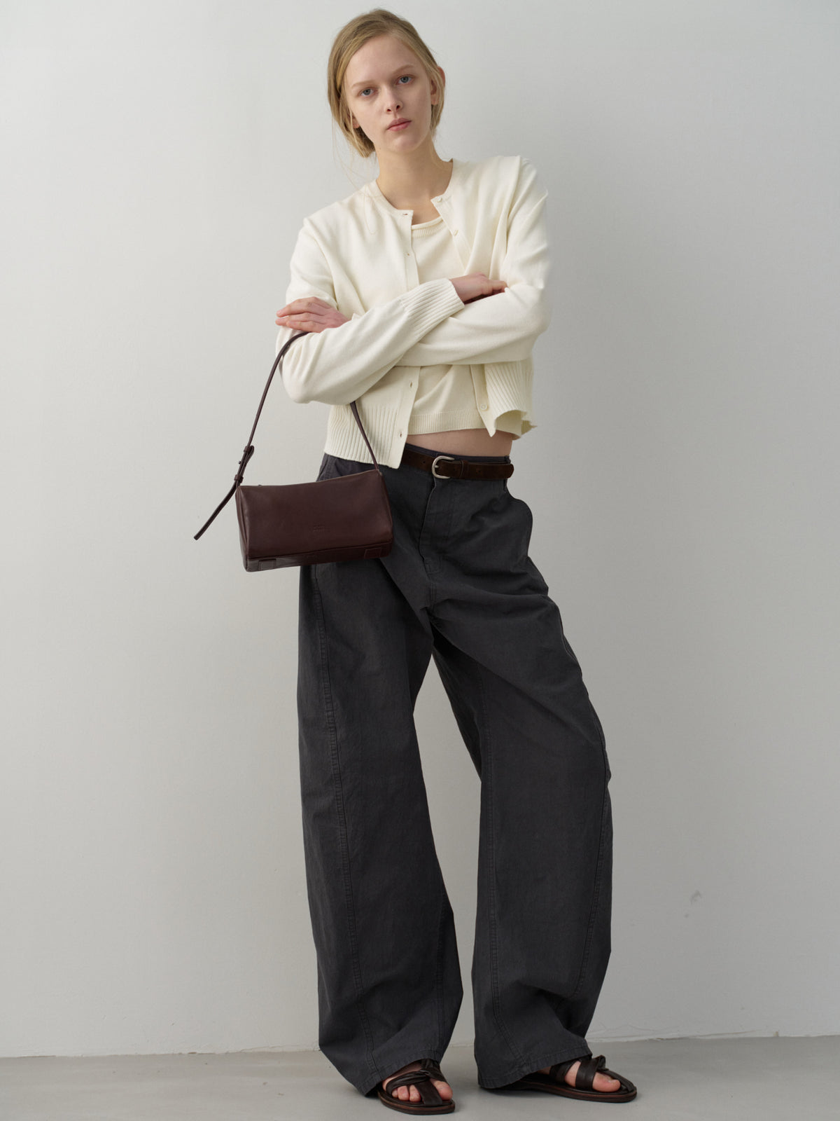 Cotton Minimal Cardigan_ivory
