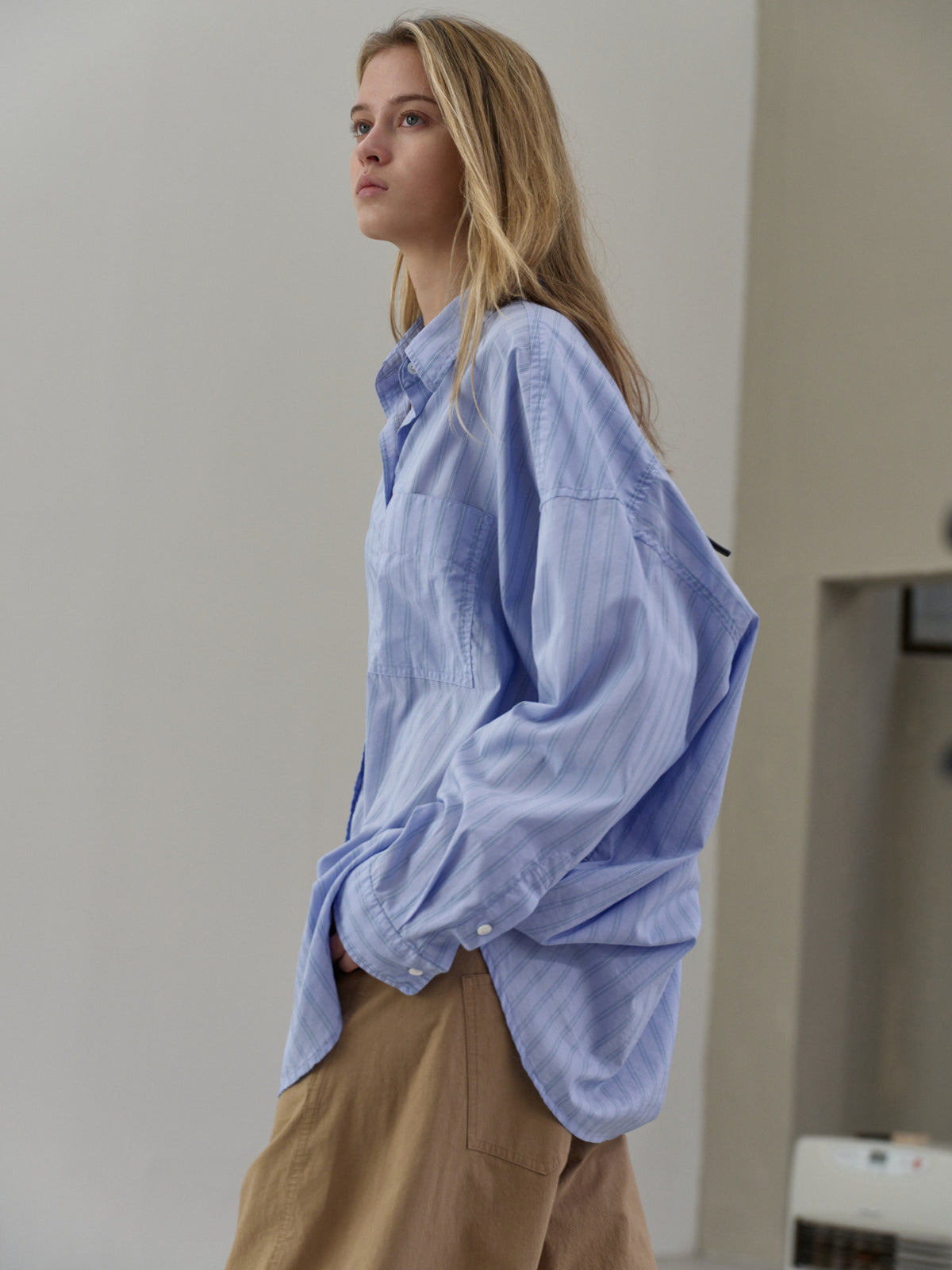 Vintage Stripe Shirt_sky blue