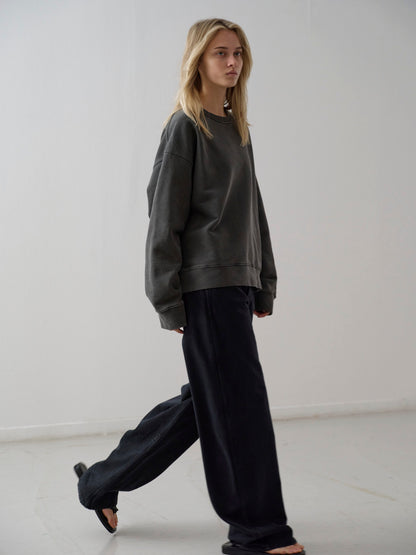 Oversized Fit Pigment Sweatshirt_charcoal