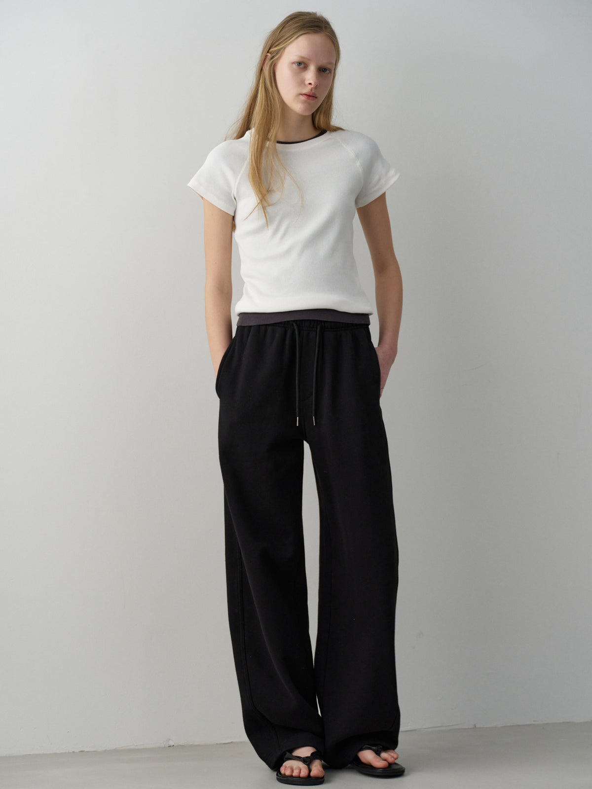 Curved Sweat Pants_black