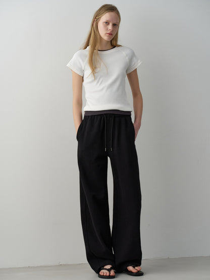 Curved Sweat Pants_black