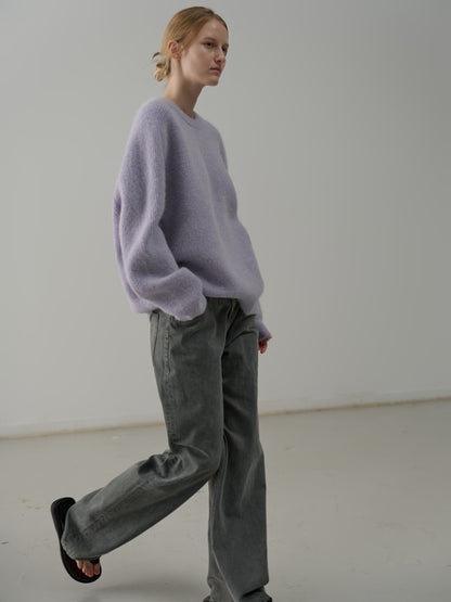 Alpaca Pullover Sweater_pastel purple
