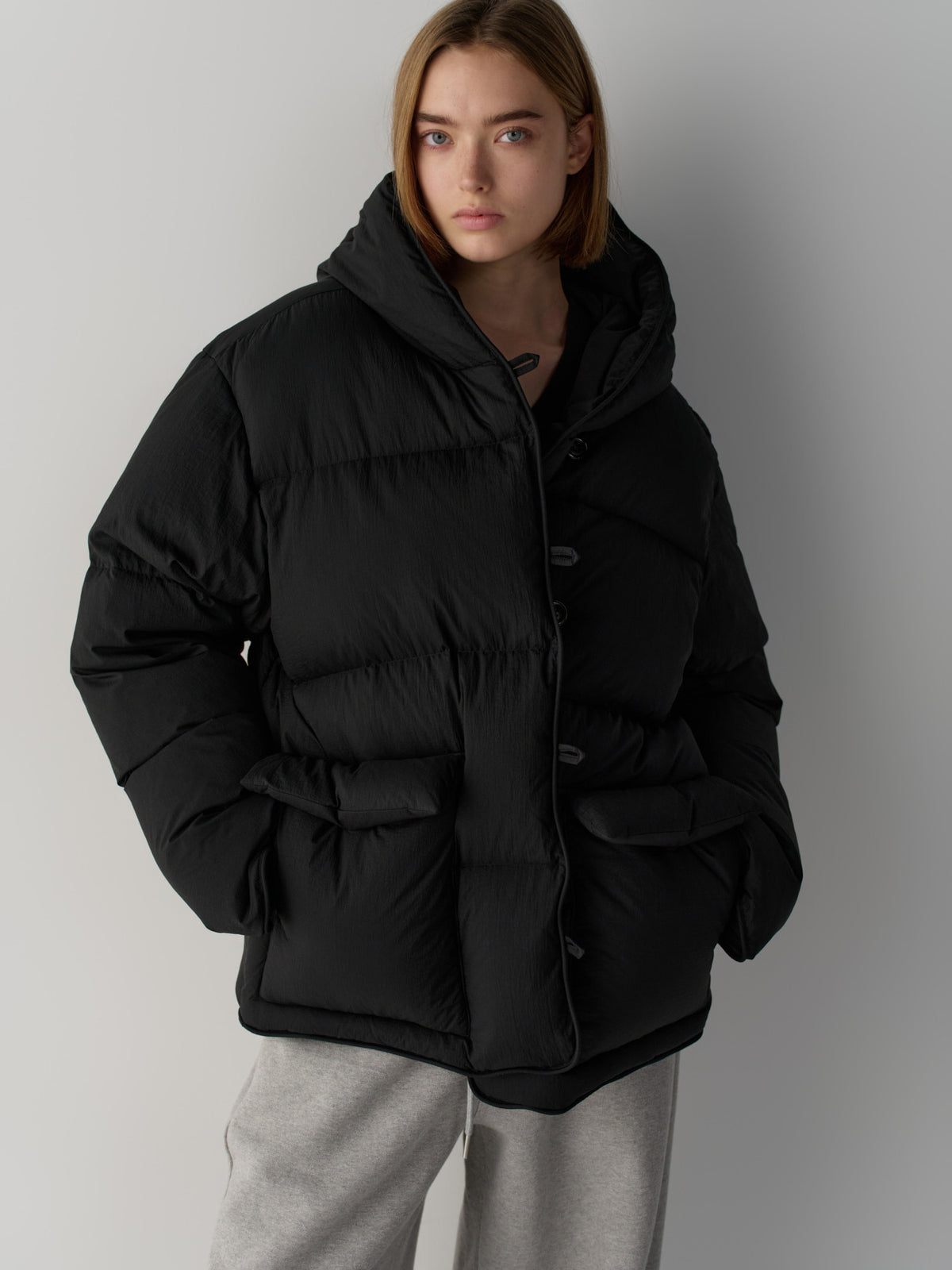 Goose Down Hooded Puffer_black
