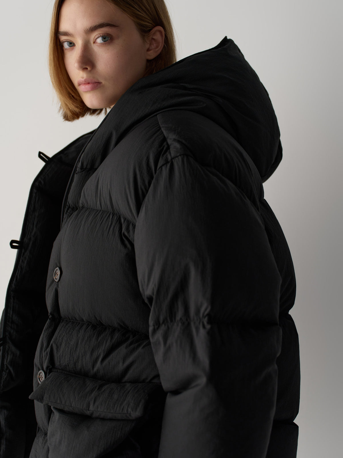 Goose Down Hooded Puffer_black