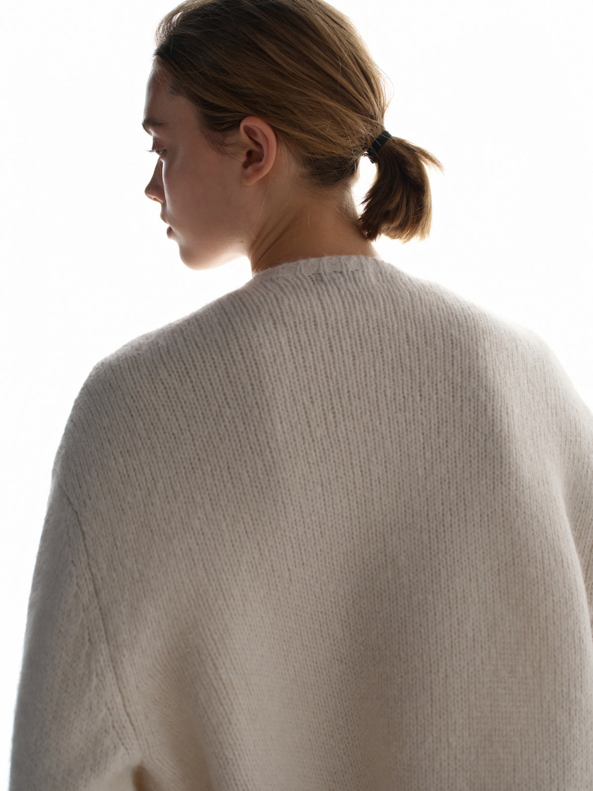 Alpaca Mock-neck Cardigan_ivory