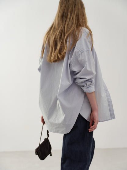Vintage Stripe Shirt_ash sky