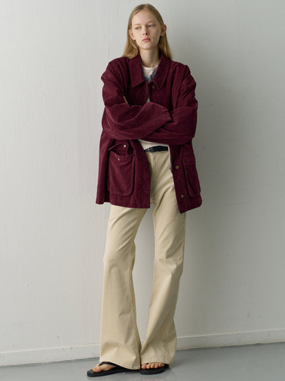 Corduroy Bootcut Pants_cream