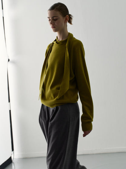 Cashmere Scarf Sweater_olive