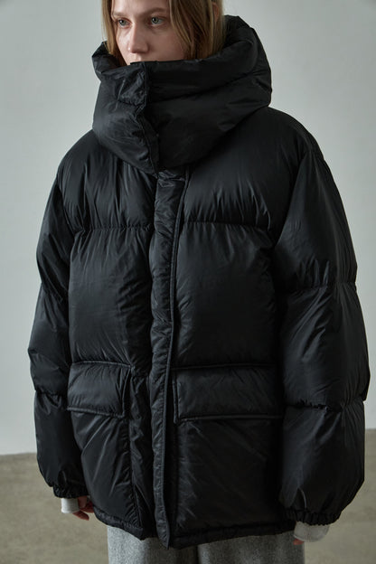 Goose down half padded_black