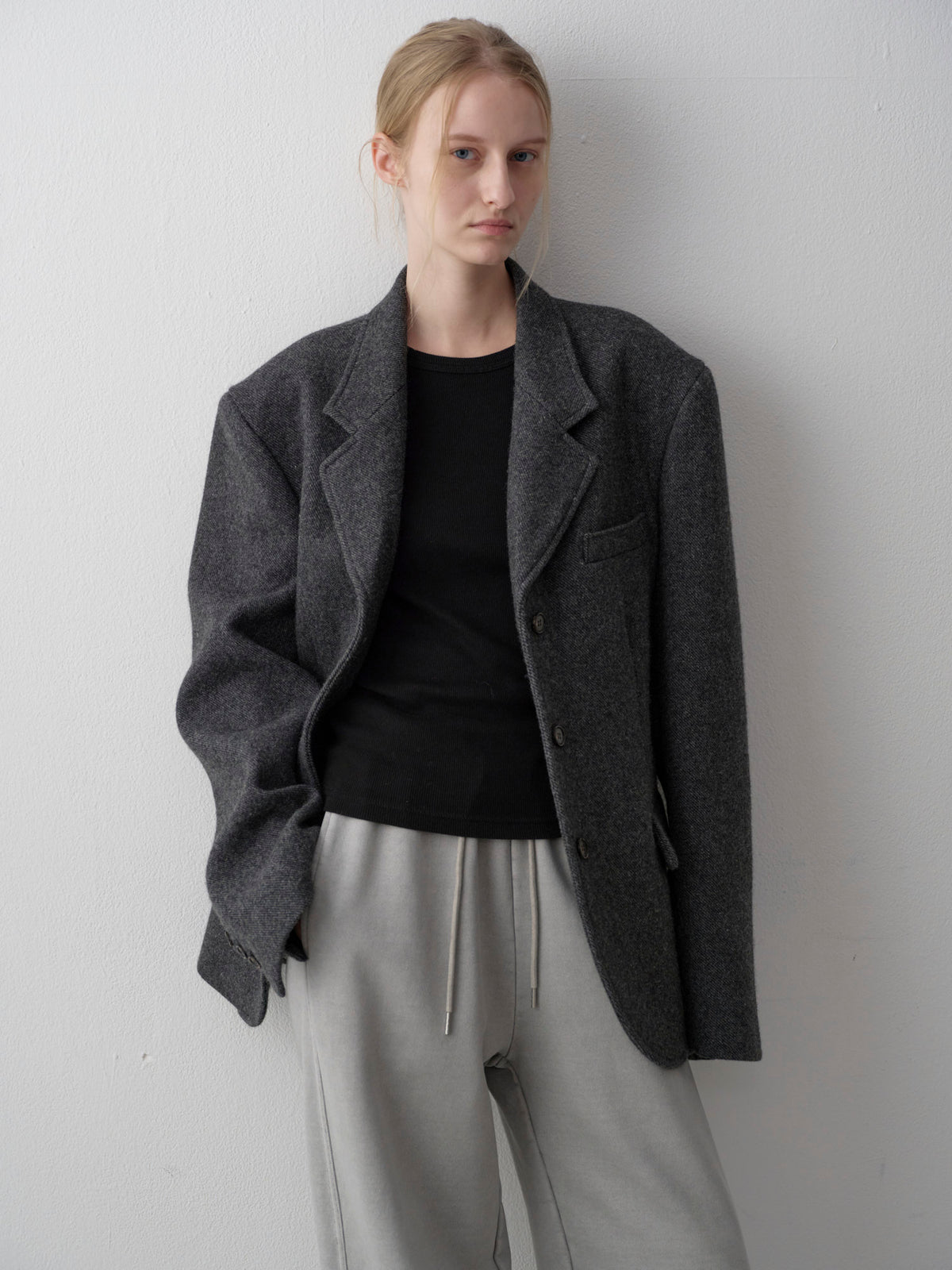 Alpaca 3-Button Jacket_charcoal