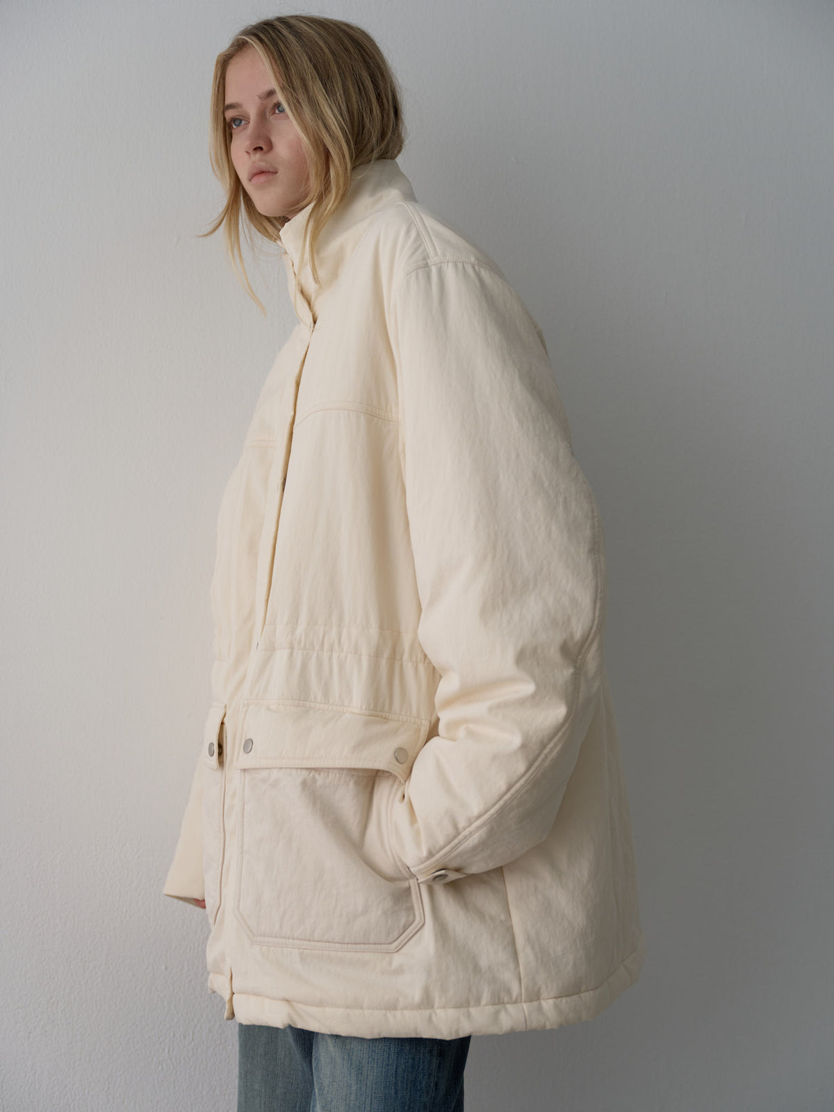 Vintage Padded Jumper_ivory