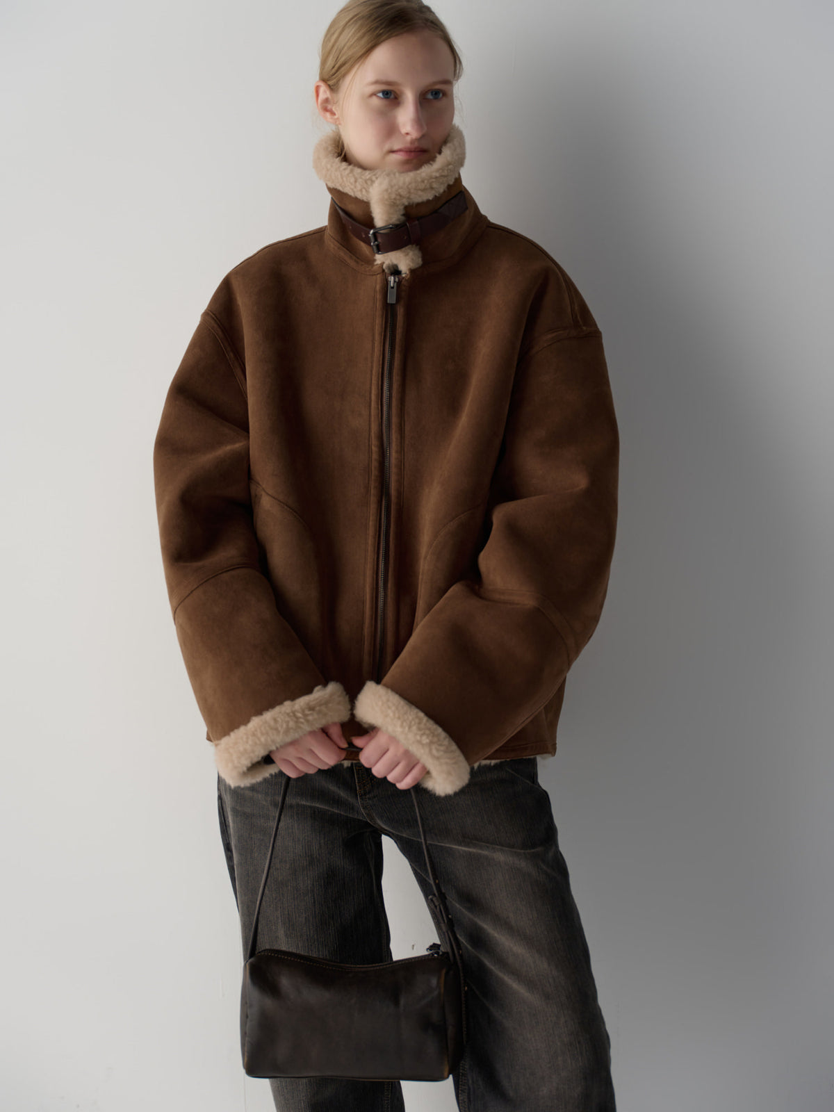Lambswool suede mustang_camel